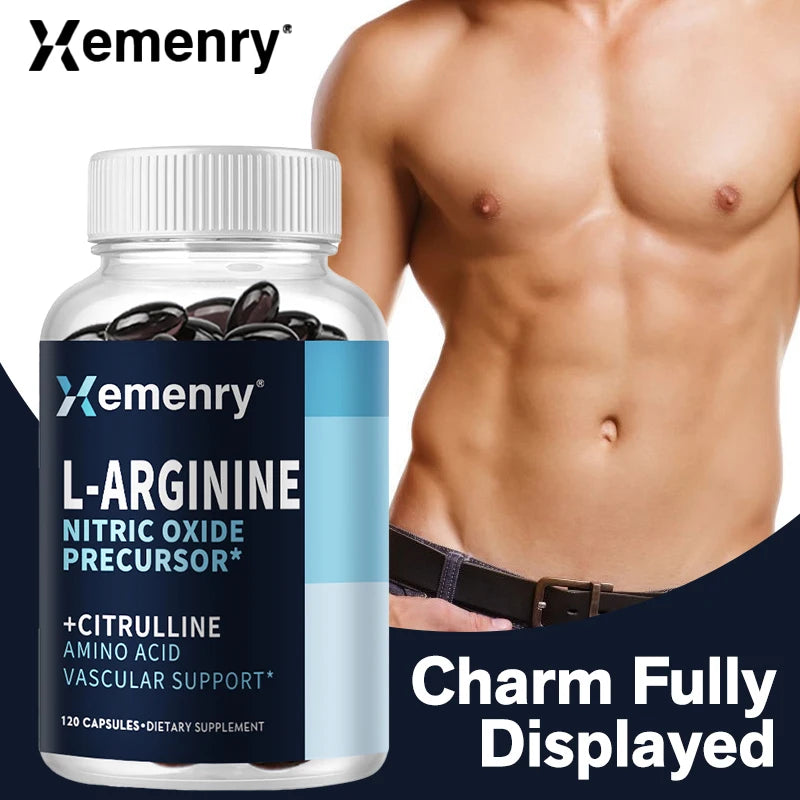 L-Arginine - Nitric Oxide Supplements - Boost Endurance & Strength, Promote Muscle Growth, Improve Performance