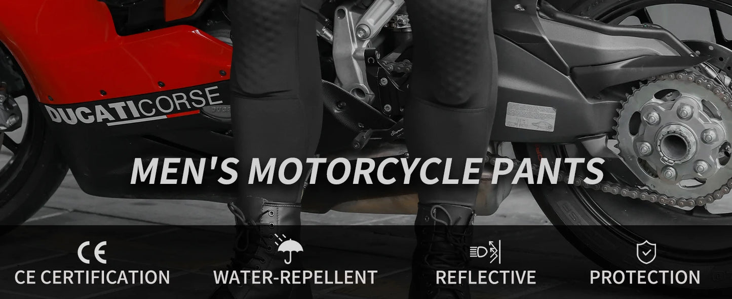 WOSAWE Motorcycle Compression Pants with CE Certified Pads Off-road Motocross Motorbike Riding Breathable Protective Trousers