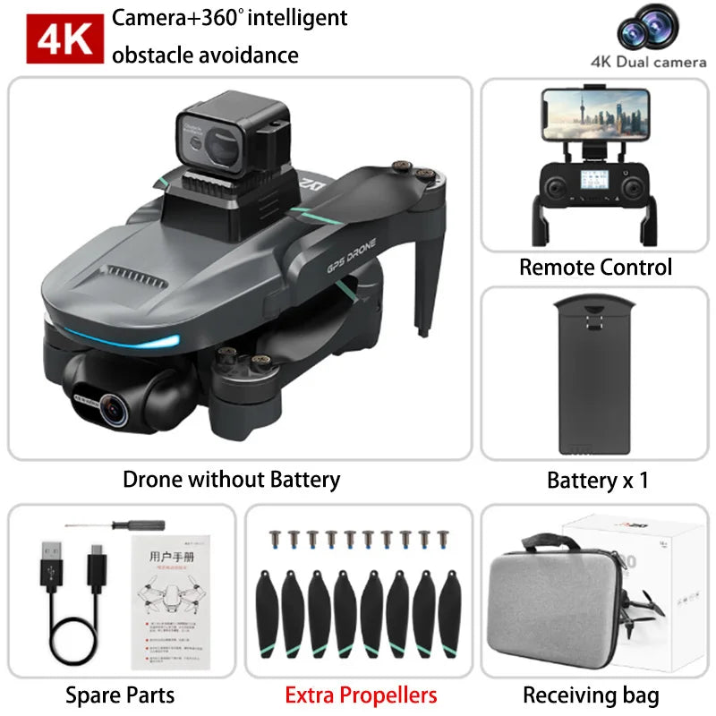 L200 PRO MAX Drone GPS 8K Professional 2-Axis PTZ HD Dual Camera 5G WIFI FPV 360° Laser Obstacle Avoidance Brushless Motor Dron