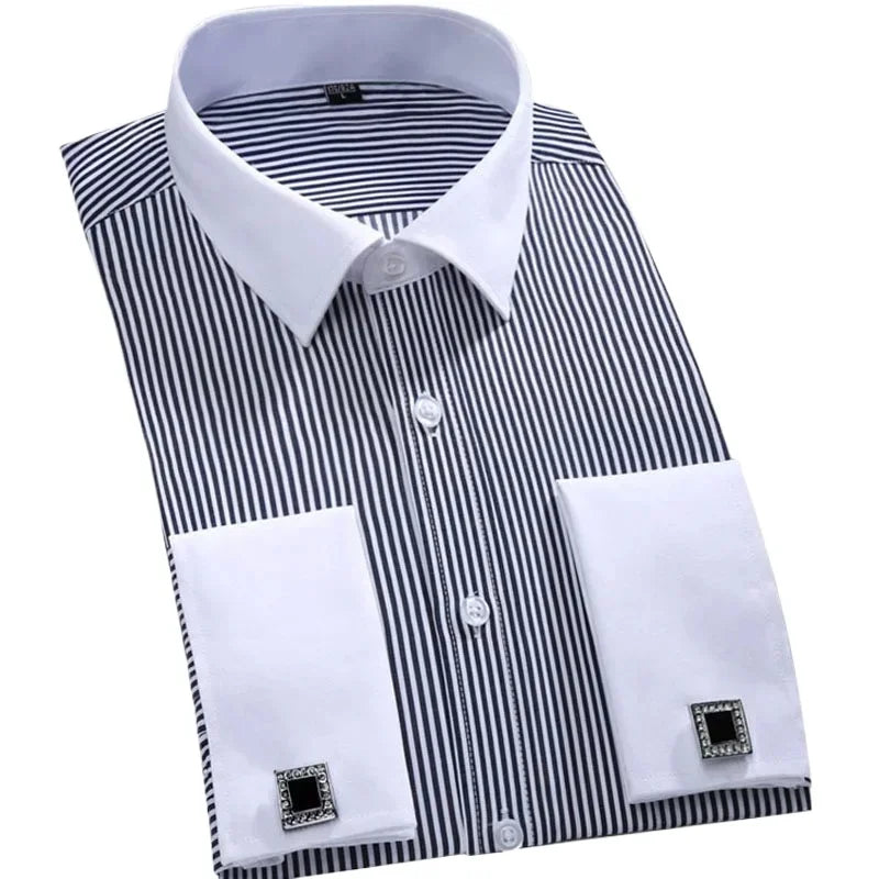 S~6XL satin plus size long sleeve shirt business casual dress shirt non-ironing wrinkle-resistant men's wholesale, men's shirts