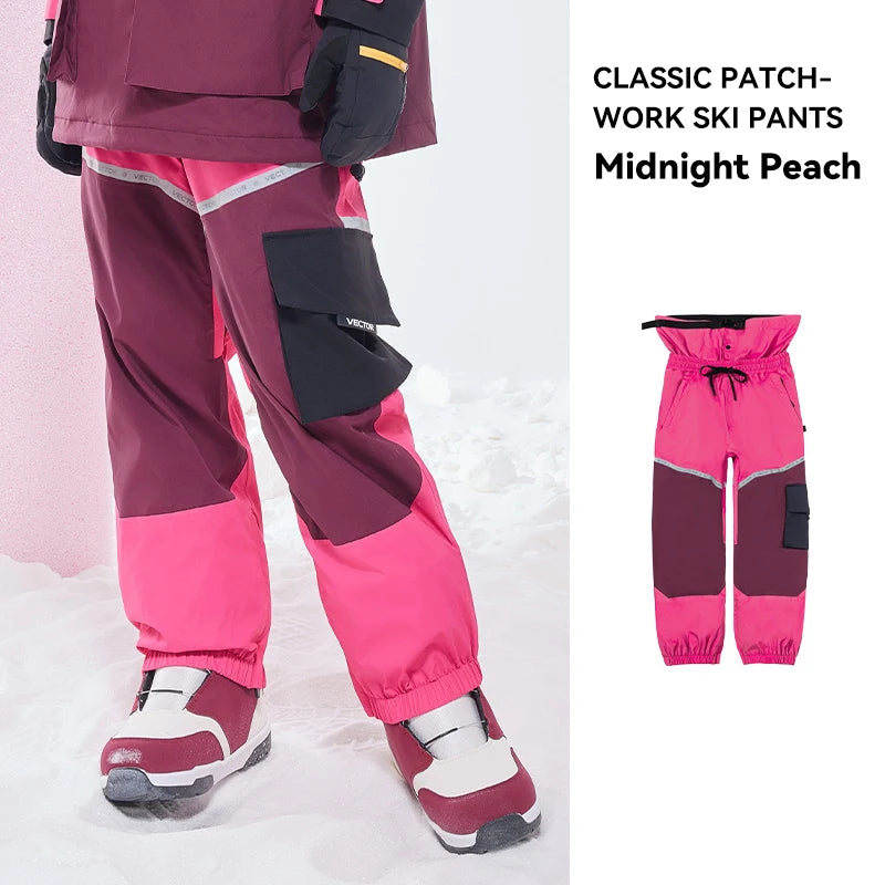 Winter Ski Pants Women Outdoor High Quality Windproof Waterproof Warm Snow Trousers Winter Ski Snowboarding Pants Splicing beam