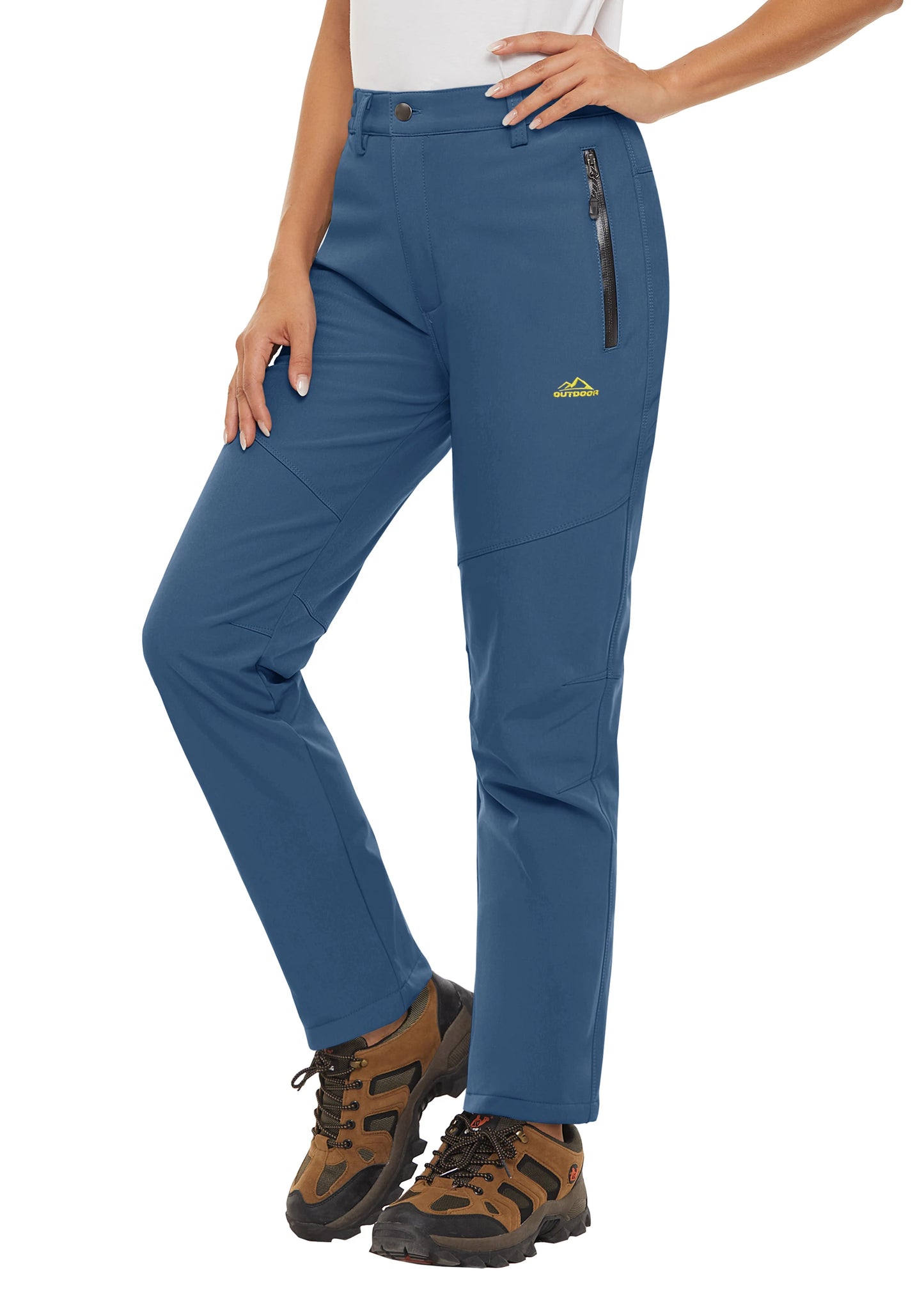 MAGCOMSEN Women's Ski Pants Winter Fleece Lined Waterproof Warm Snow Trekking Hiking Pants Outdoor Trousers Female