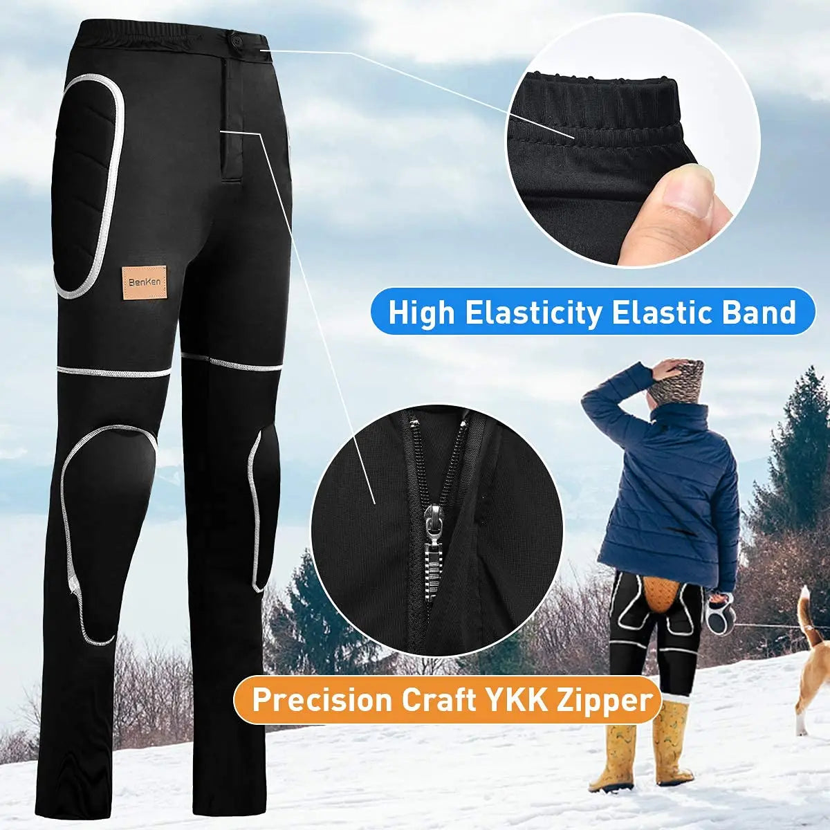 EVA Ski Padded Pants Knee Hip Pads Skiing Protection Pad Pants Women Man Winter Pants for Snowboard Motorcycle Skating