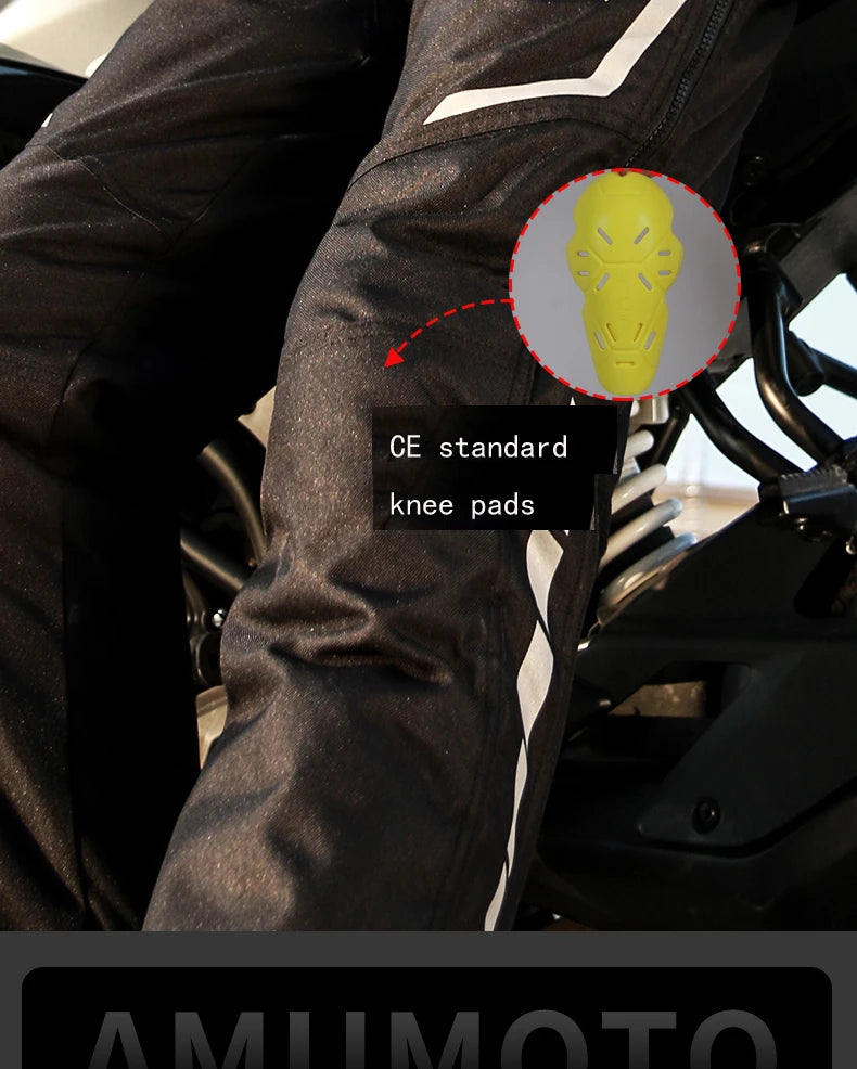 AMU Motorcycle Quick Take Off Waterproof Windproof Thermal Protective Pants Gor Men And Women