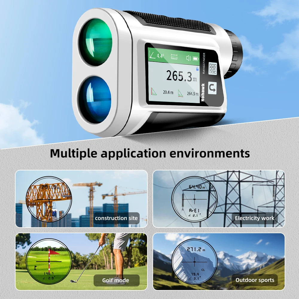 Golf Rangefinder with Slope Laser Range Finder with Touch Screen Flag Locking Vibration Ideal Golf Accessories for Golfers