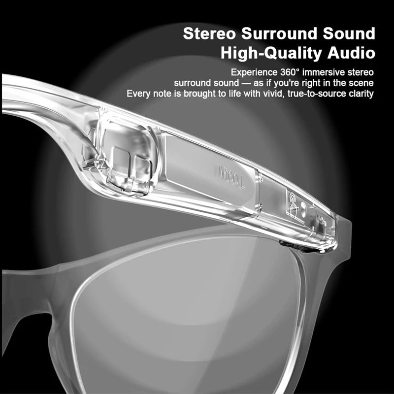 Lenovo Smart Glasses Camera Remote Shoot Bluetooth Call Music Stereo Mic Men Touch Sunglasses AI Voice Assistant For Android IOS