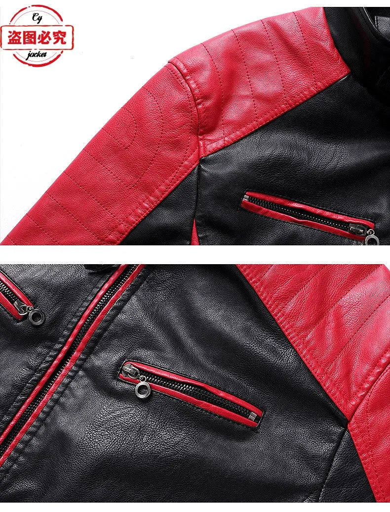 European Size Yamaha Motorcycle Logo Printed Riding Suit PU Leather Jacket Autumn/winter Men's Jacket Racing Suit Workwear