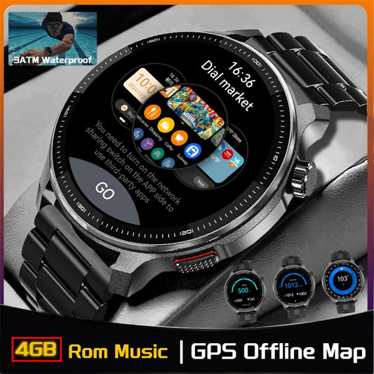 NEW 4G Memory GPS Offline Map Position Smart Watch Built-in App Market Game Compass Waterproof Swim Watches Sports Fashion Watch