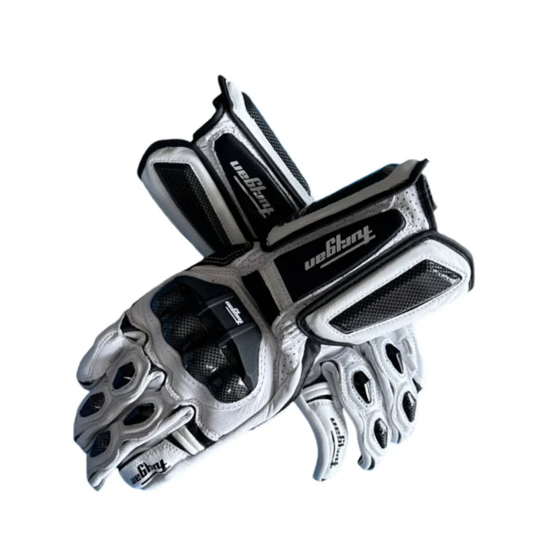 Men's Genuine Leather Motorcycle Gloves Carbon Fiber Safety Defense Motocross Gloves Touch-screen Outdoor Driving Guantes Moto
