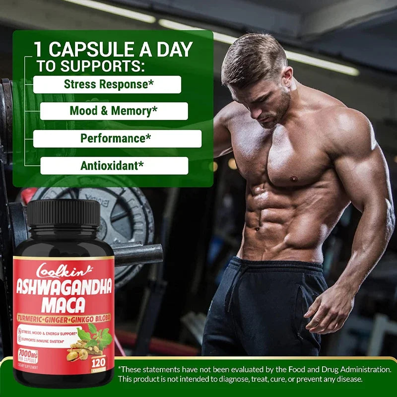 Ashwagandha and Maca Supplements - Male Supplements, Stamina & endurance, Supports Reproductive Health
