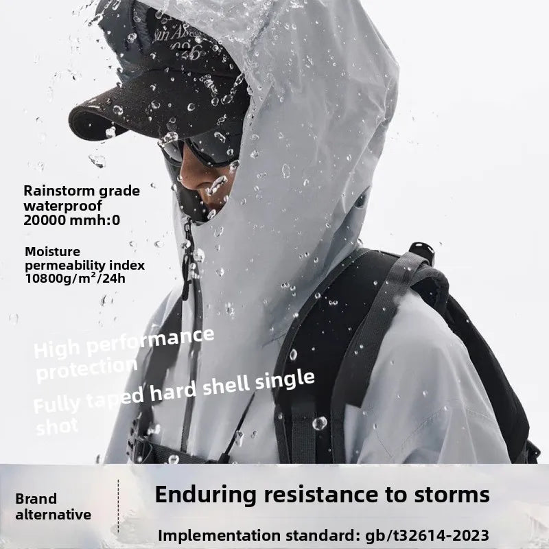 All-Weather Waterproof Hiking Jacket, High Breathability Mountaineering Coat for Men & Women