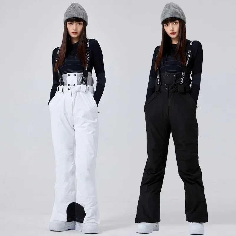 Outdoor Skiing Trousers Women Men's Ski Pants Winter Thickened Windproof Waterproof Warm 2025 Snowboarding Snow Strap Pants