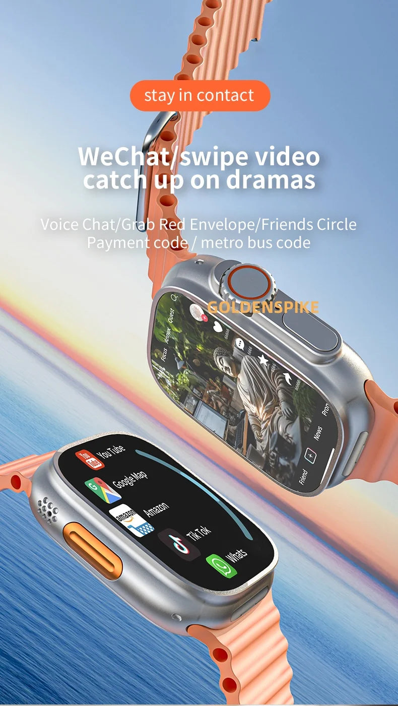 GoldenSpike S10 Ultra Max Smartwatch 5G Android Smart Watch With 2.26'' Amoled Screen 800W Rotary Camera Simcard Slot Video Call