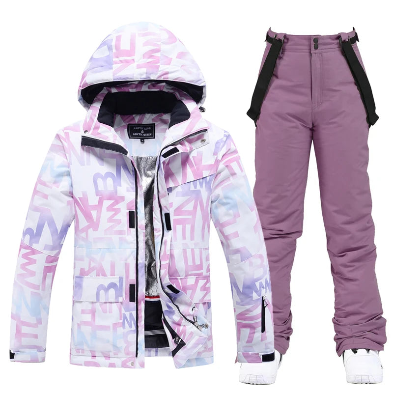Ski Suit Women Winter Warm Waterproof Outdoor Sports Snow Jackets and Pants Hot Ski Equipment Snowboard Down Jacket Female Brand