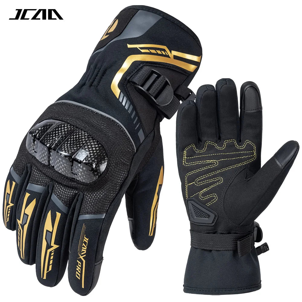 2025 Winter Men Motorcycle Gloves Women Waterproof Warm Moto Guantes Touch Screen Motorbike Riding Glove Carbon Fiber Protective