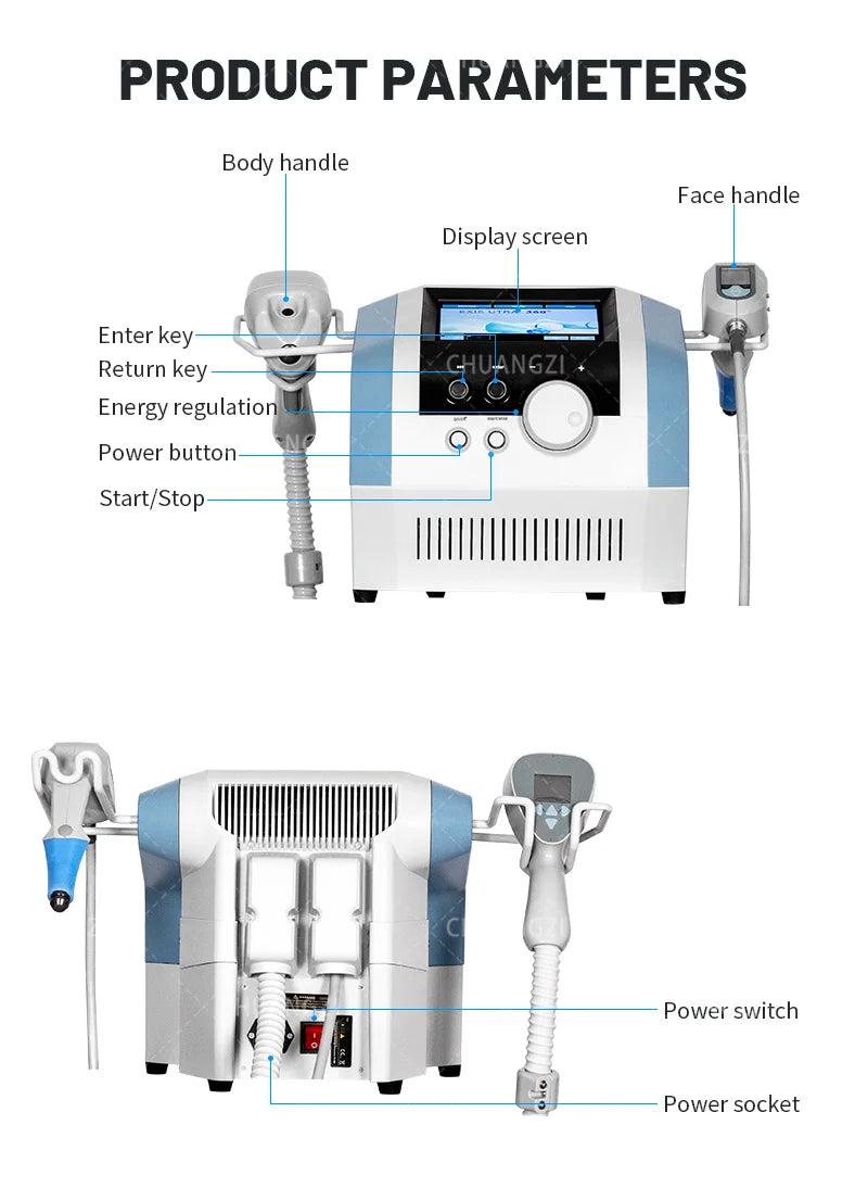Portable NEO Device Slimming Machine Ultrasonic Fat Removal Wrinkle Removal Face Slimming Double Handle Super Strong 360 Degree