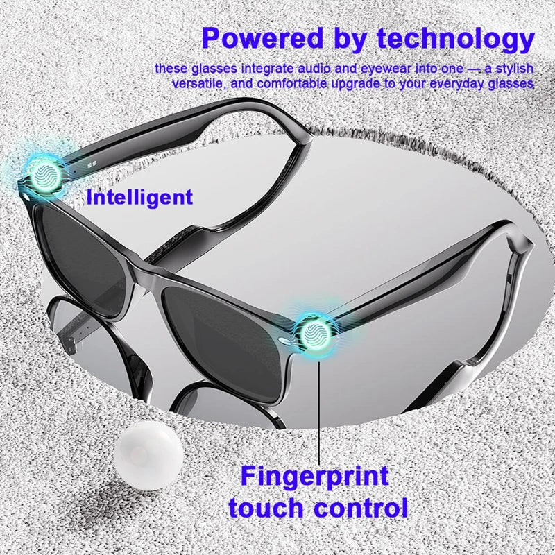 Lenovo Smart Glasses Camera Remote Shoot Bluetooth Call Music Stereo Mic Men Touch Sunglasses AI Voice Assistant For Android IOS