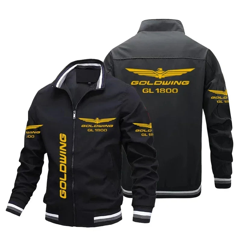 Honda Motorcycle Gold Wing GL1800 Print Jacket Biker Racing Team Custom Bomber Jacket Oversized Windbreaker Honda Men Clothing