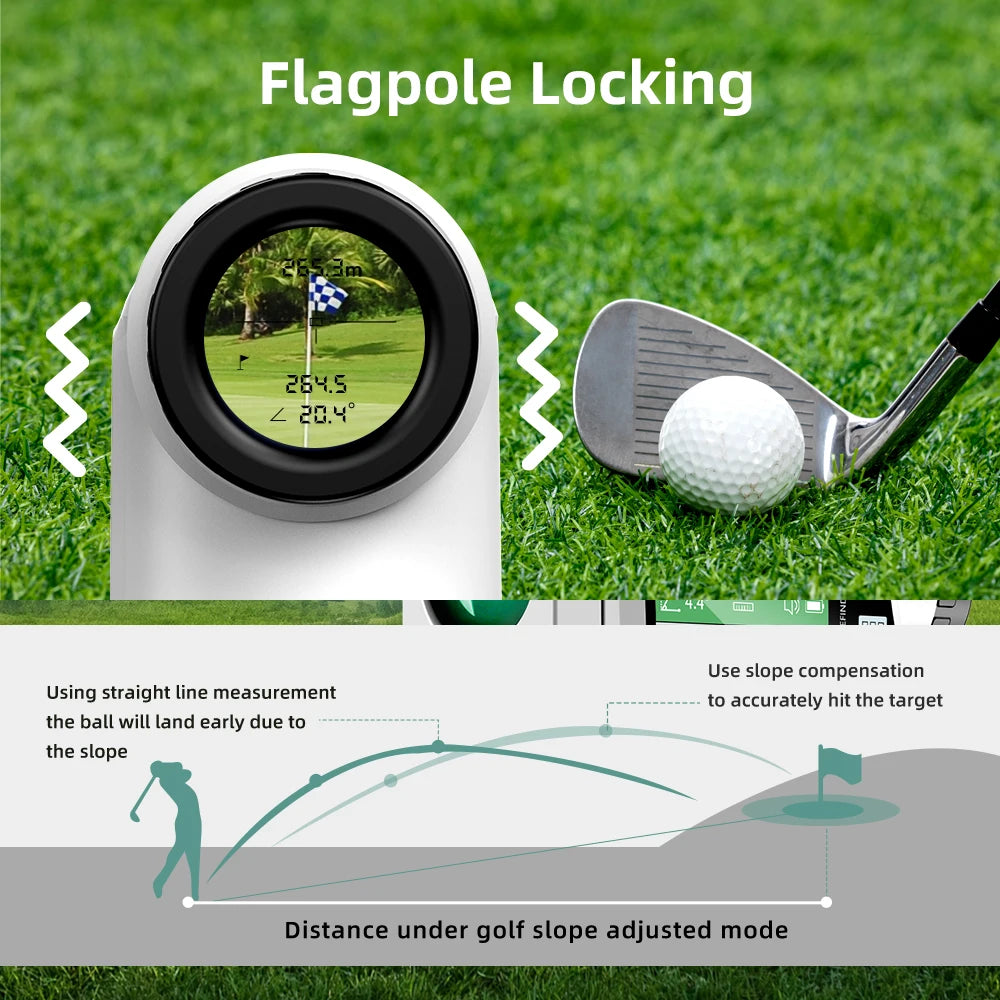 Golf Rangefinder with Slope Laser Range Finder with Touch Screen Flag Locking Vibration Ideal Golf Accessories for Golfers