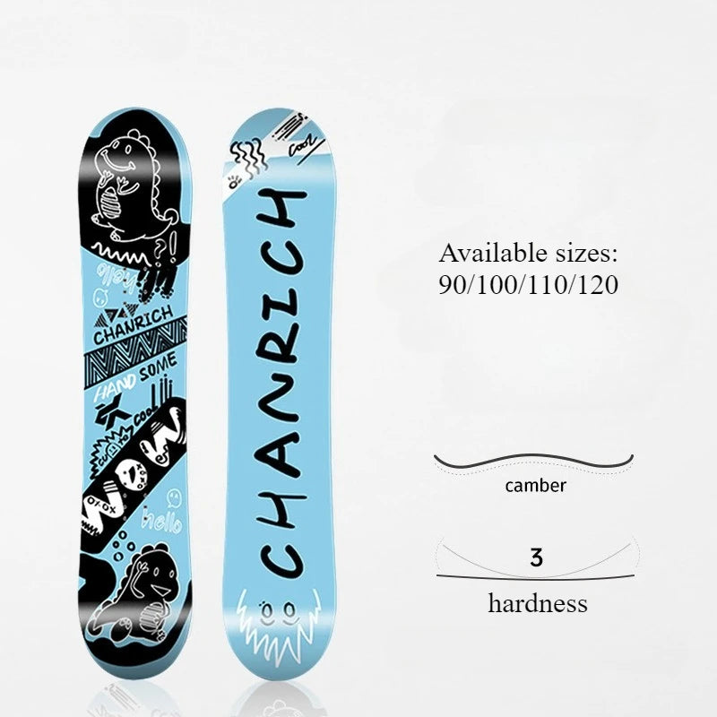 Children's All-Mountain Snowboard 80-120cm, Light Poplar Core Twin Symmetric for Beginner/Advanced Kids & Boys Girls