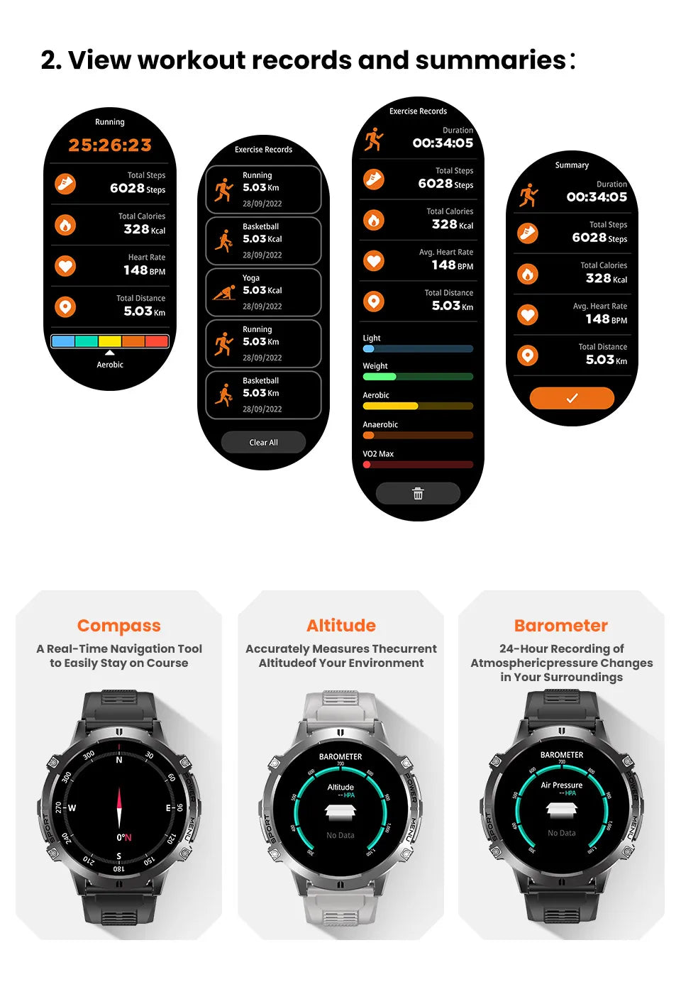New TANK X3 1000mAh Large Battery Durable Adult Smart Watch GPS Compass Altimeter 5ATM Waterproof BT Call Sports Smartwatch Men