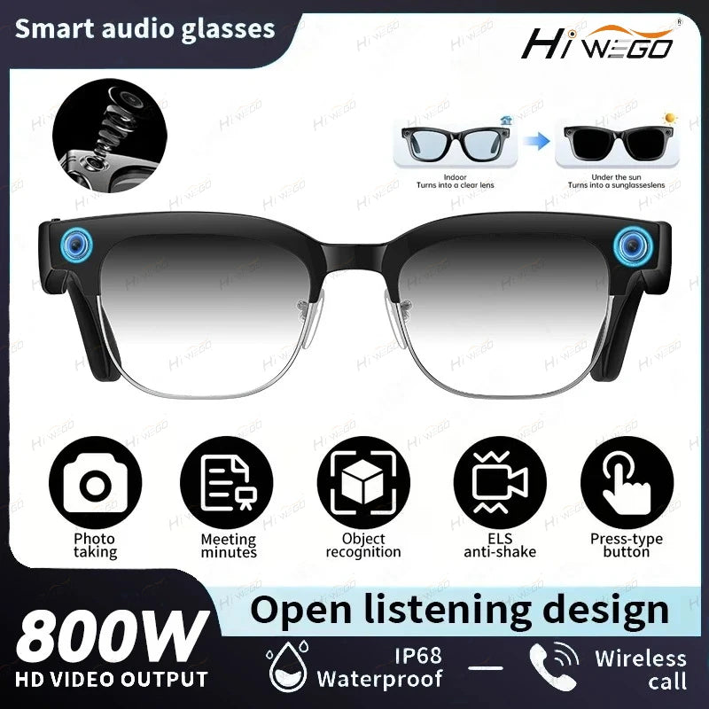 New 1080P Anti-shake Video Recording 800W HD Smart Glasses Men 100+Language Translation WIFI Transmission Call AI Chat Glasses