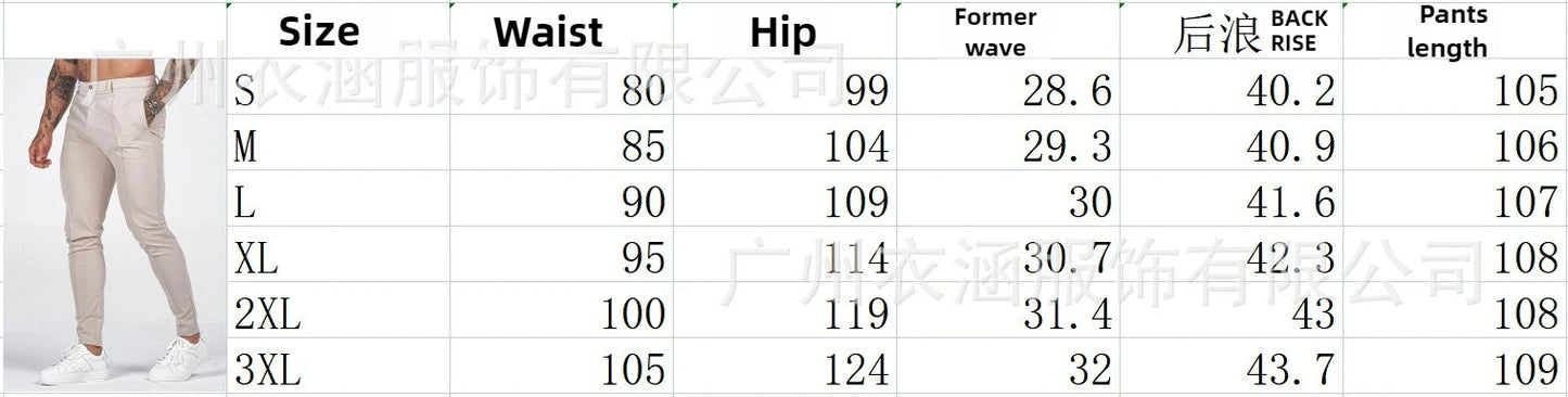 Men's Solid-color Slim-fit Pants with Front Pockets and Zippers for Business Casual Wear with Tapered Bottom Pants Men