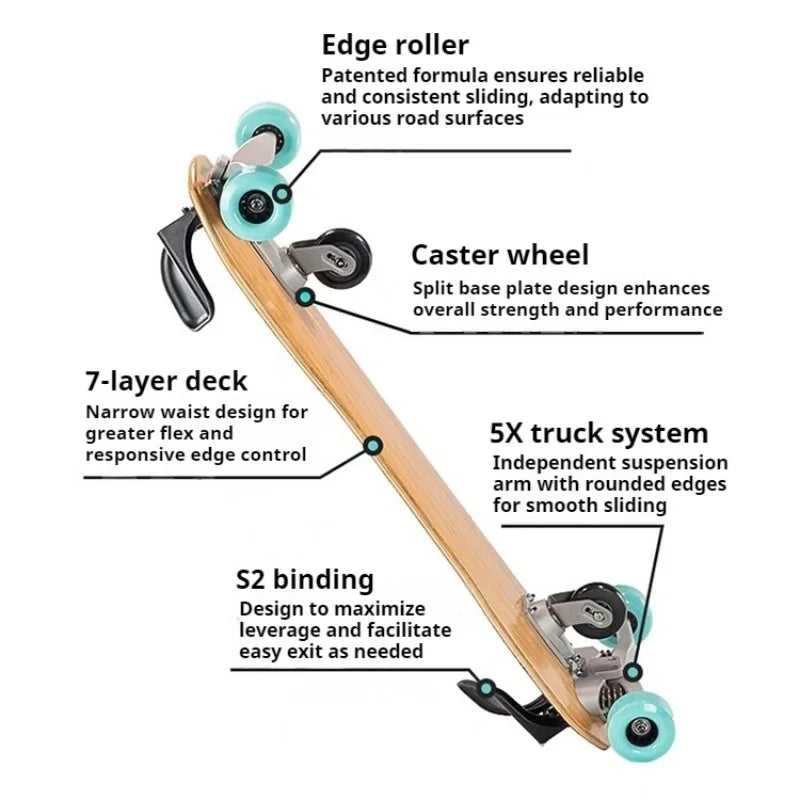 Land snowboarding male and female simulation skiing practice board snowboarding Sports and Entertainment