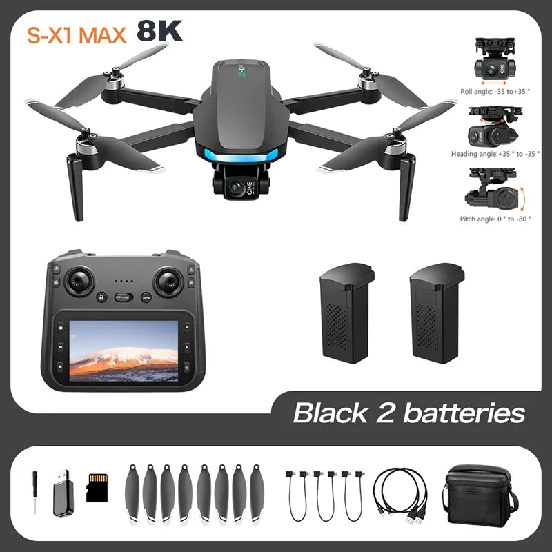 For Xiaomi GPS S-X1 Drone Three-axis gimbal 8K Professional HD Camera WIFI 5G Brushless FPV Obstacle Avoidance Quadcopter Dron