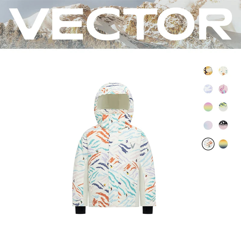 VECTOR Ski Professional Children's Ski Jacket Warm Waterproof Boys Girls Outdoor Skiing Snowboarding Winter Ski Kids