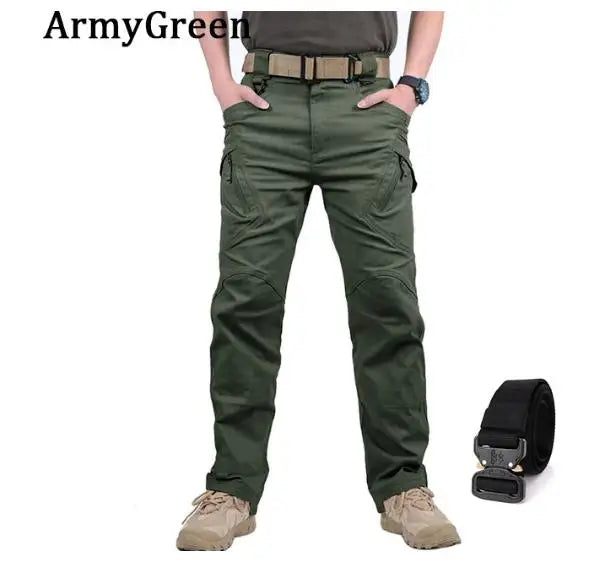 Mens Waterproof Cargo Pants Elastic Multiple Pocket SWAT Combat Trousers Outdoor Joggers Pant Tactical Hiking Hunting Pants Men