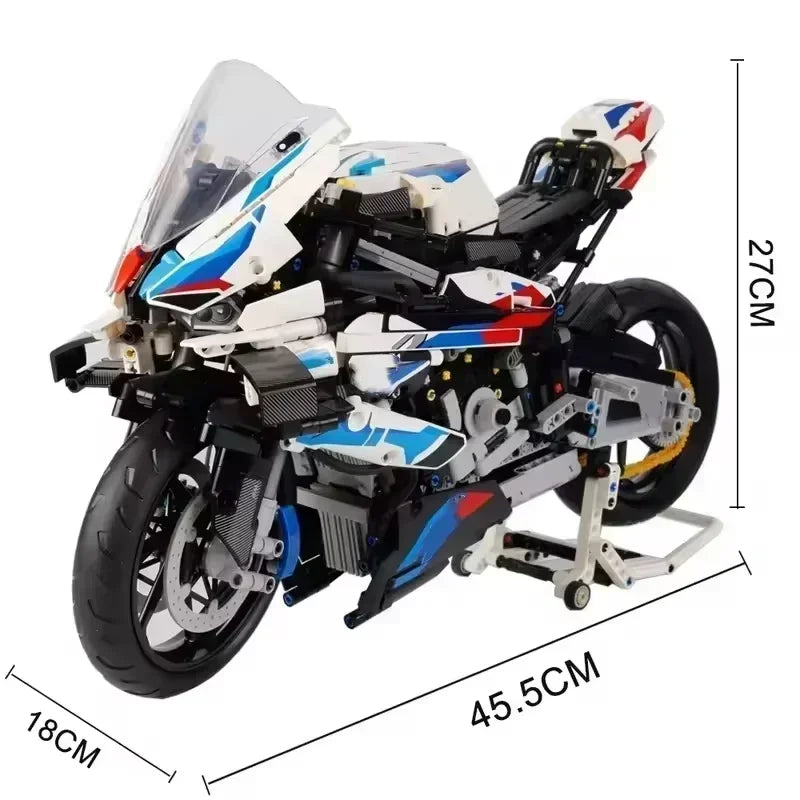 New Motorcycle Building Bocks Simulation Motorcycle Model Decoration Assembly Model Difficult Toy Boy Educational Creature Gifts