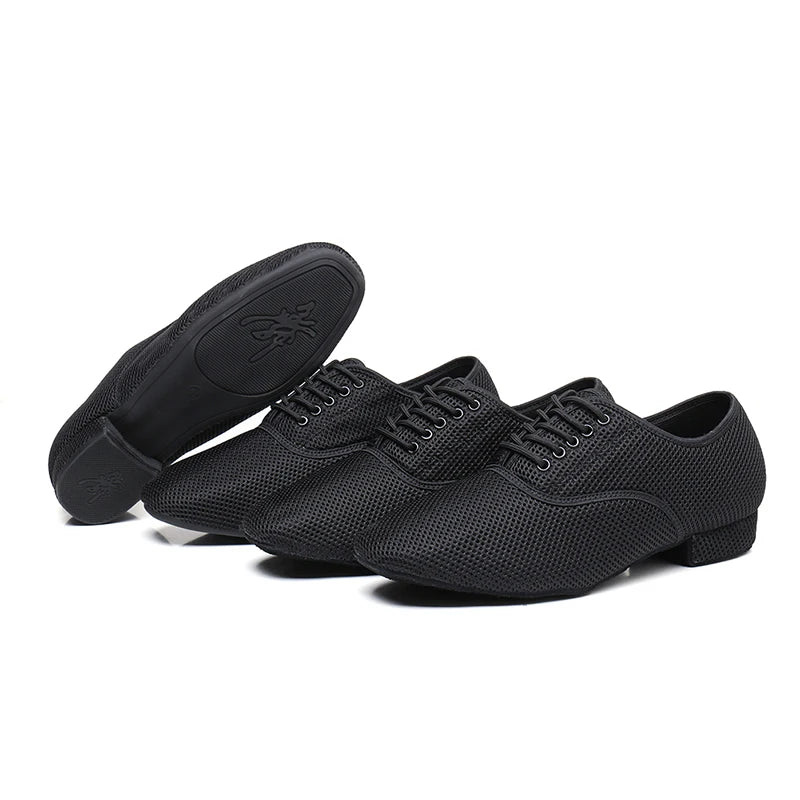 Men's Modern Jazz Sneaker for Men Boys Professional Black White Latin Salsa Shoes Plus Size Low Heel Tango Ballroom Dance Shoes