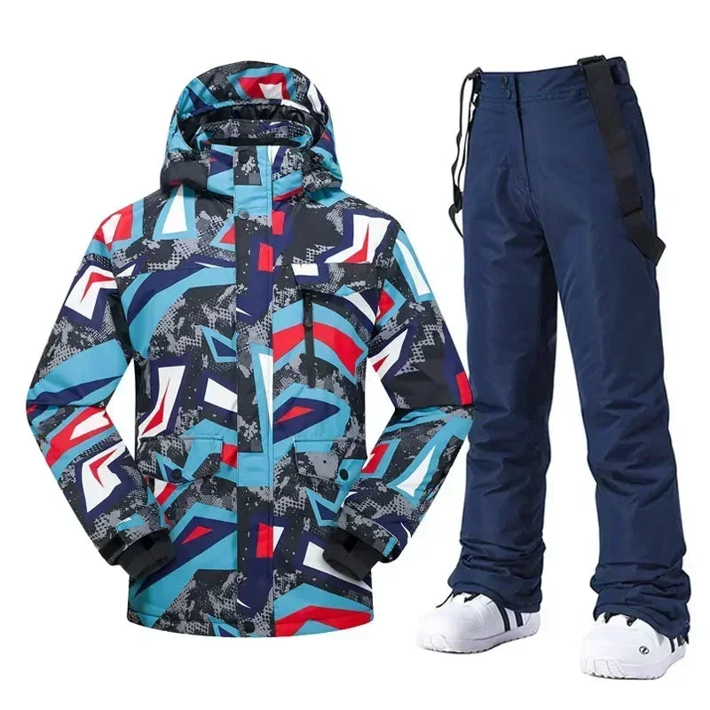 High Quality Men's Winter Waterproof Snowboard Jacket Pants Set Male Breathable Windbreak for Adults Ski Suits