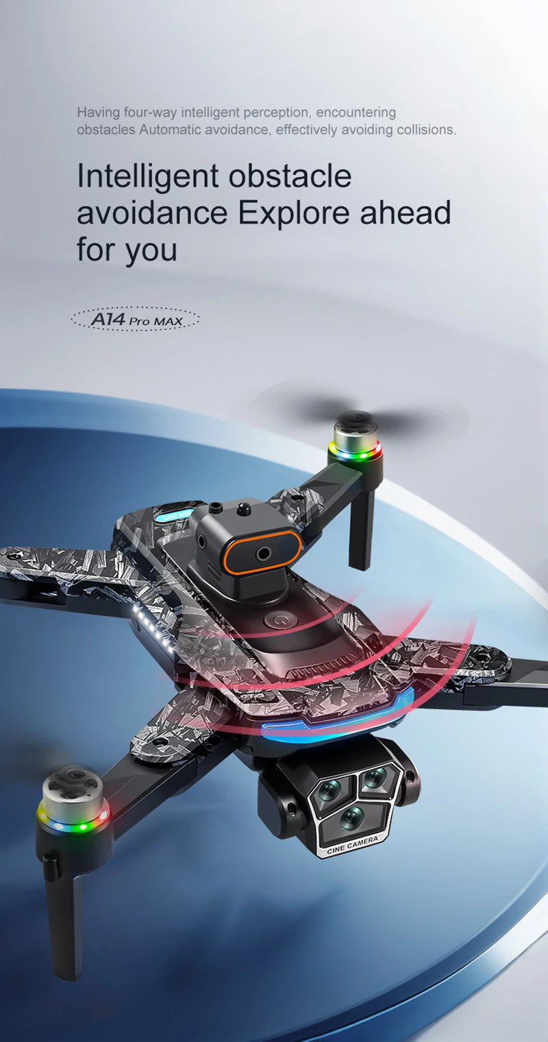 Upgrade A14 Pro Max Drone Aerial 8K HD Dual-Camera 5G WIFI GPS Brushless Motor Optical Flow Obstacle Avoidance RC Drone 10000M