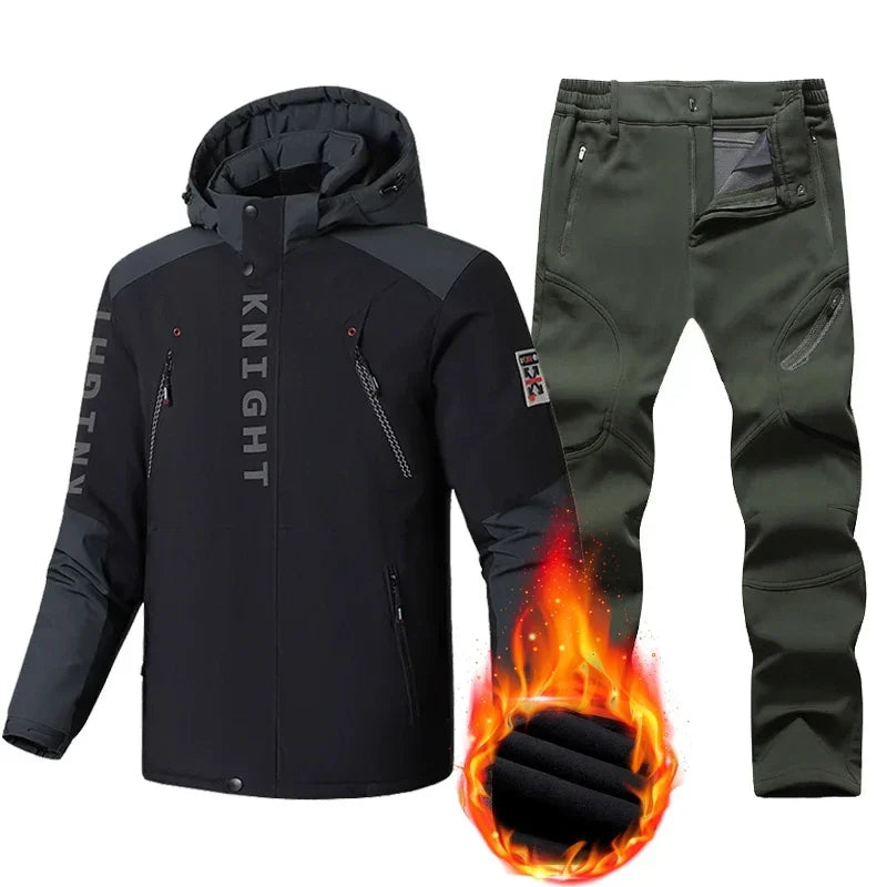 Winter Ski Suit Men Snow Parkas Super Warm Windproof Outdoor Sports Skiing Fleece Jackets and Pants Male Snowboard Wear Overalls