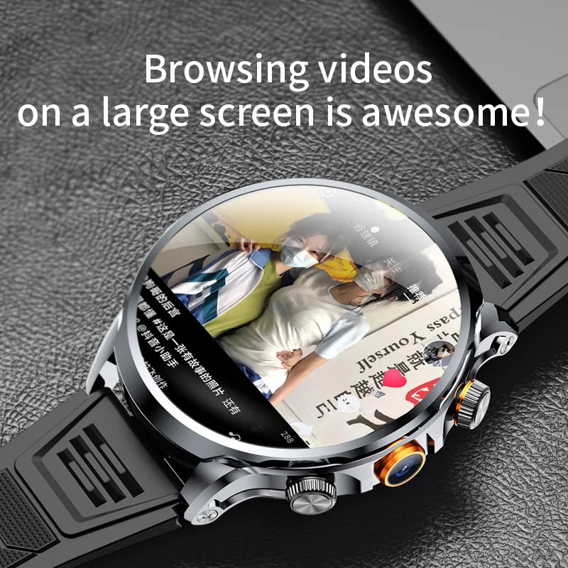 16+256GB Android H18 Smartwatch 4G LTE 1100Mah Battery Play Store Heart Rate 1.95 inch Spherical screen Smart Watch Men GPS WIFI