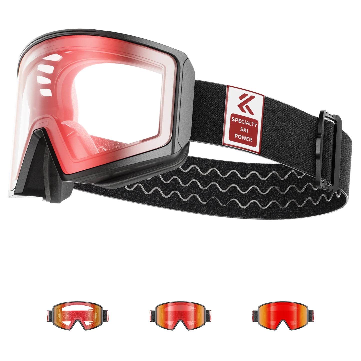 Kapvoe Photochromic Ski Goggles Magnetic Anti-Fog Lenses UV400 Protection Men Women Ski Goggles Snow Sunglasses Sports Eyewear