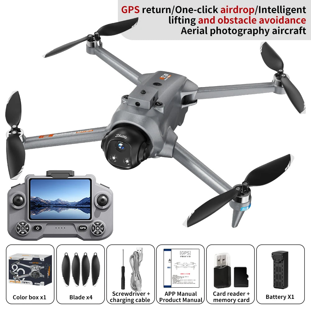 New Quality AE20 Drone GPS One Click Airdrop Brushless Motor Screen Lifting Obstacle Avoidance Intelligent Positioning Aircraft