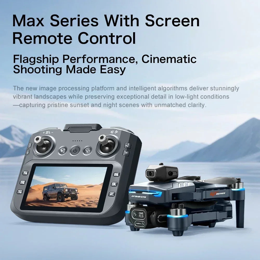 Drone 4K HD GT8 Camera Obstacle Avoidance Aerial Photography Brushless Drone with Screen Foldable RC Drone Quadcopter RTF