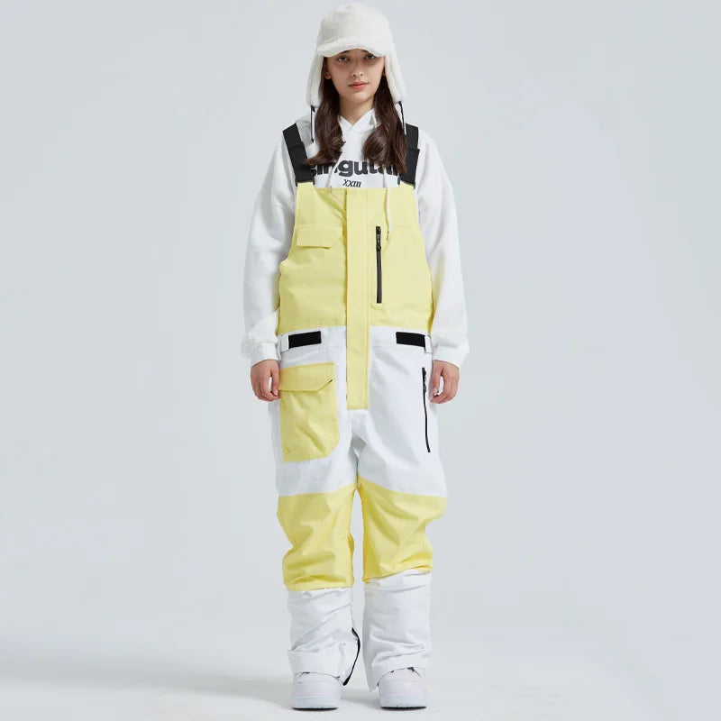 MUTUSNOW 2025 New Winter Women's and Men's Ski Strap Pants Windproof Waterproof Snowboarding Pants Outdoor Snowboard Overalls