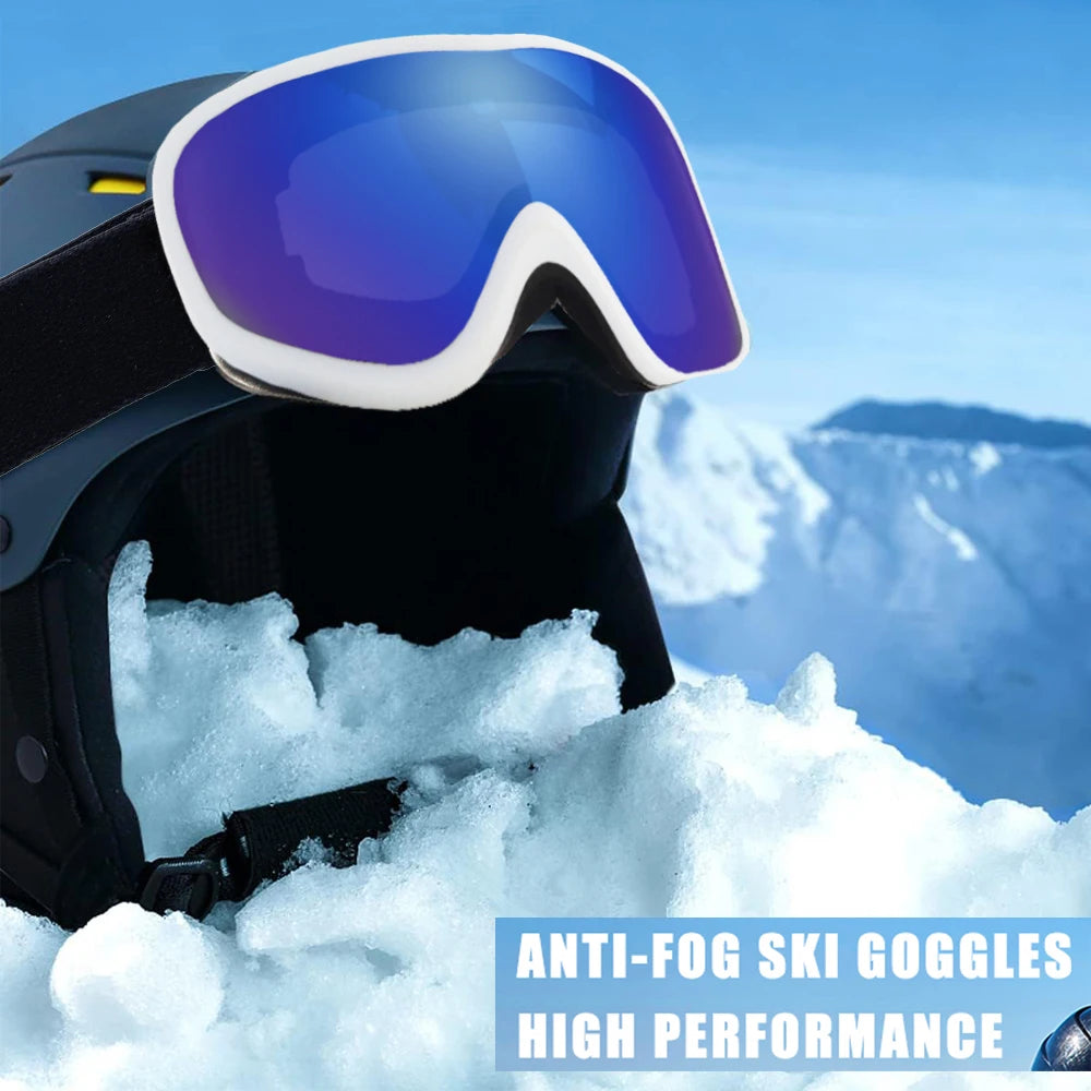 BOLLFO Snowboard Goggles Dual Lens Anti-Fog UV400 Ski Goggles for Men Women TPU OTG Skiing Snowmobile Glasses for Adult Youth