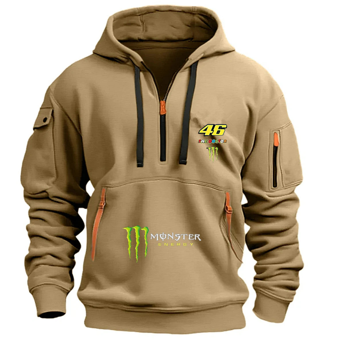 2026 Magic Claw Energy Men's Hooded Jacket Winter Warmth Half-Zip Outdoor Sport Pullover Autumn/Winter Outdoor Shirt