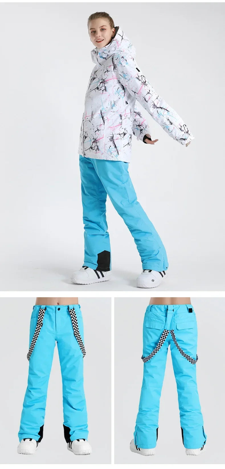 2025 Women Skiing Pants Winter Outdoor Overalls Windproof Waterproof Snow Trousers Adult Warm Ski Pants Snowboard Sport Clothing