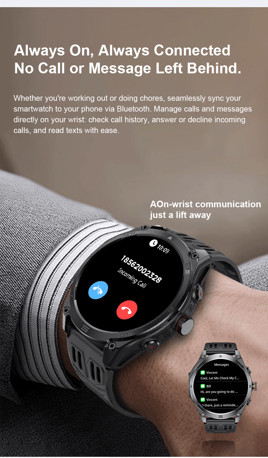 2026 New Military Smart Watch 1000Mah Battery GPS Compass 10ATM Waterproof Tactics Sports Flashlight BT call Smart Watch For Men