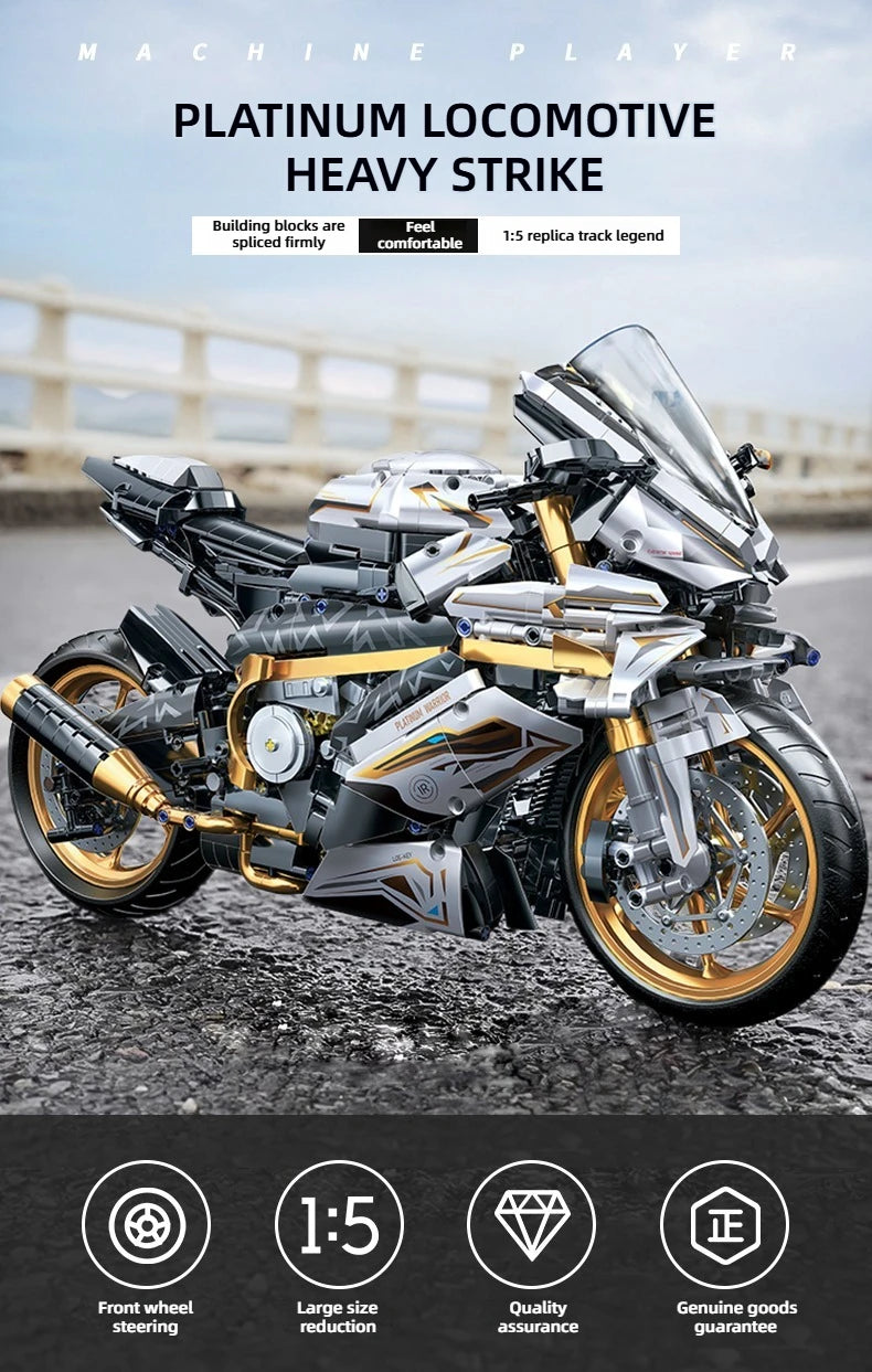 TOYLINX Alloy Motorcycle Desktop Decorations 2045PCS Racing Building Block Model  Kid Toys Christmas Easter Festive Gift Giving