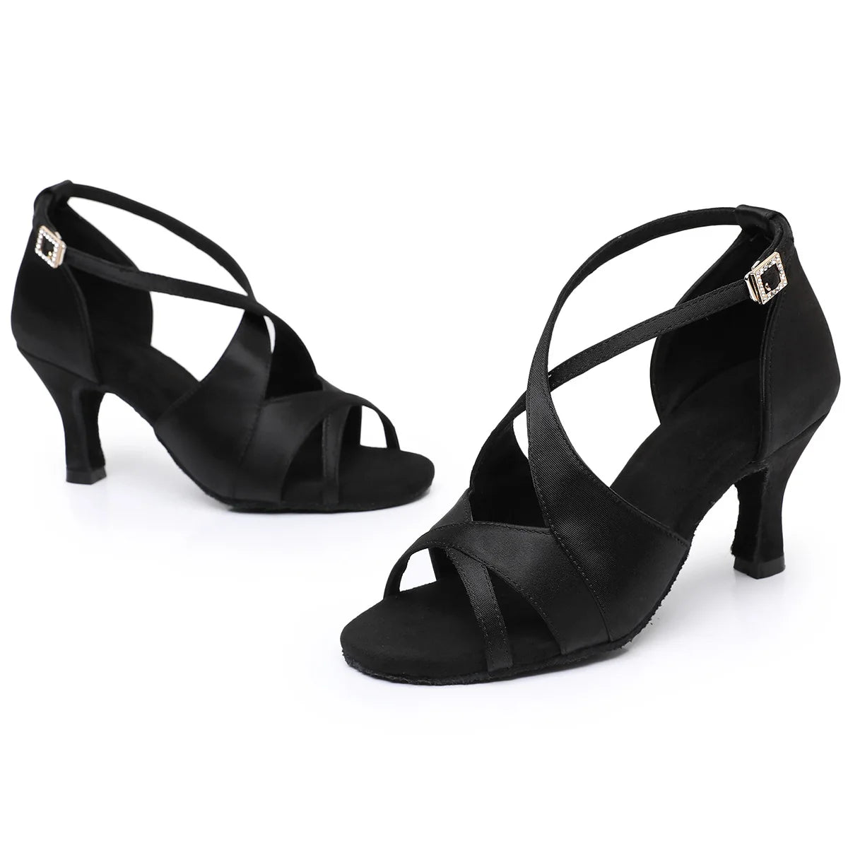 Latin Dance Shoes For Women Adults Soft Satin Breathable Sneakers Performance Shoes Cha Cha Fashion Social Dance Shoes Satin