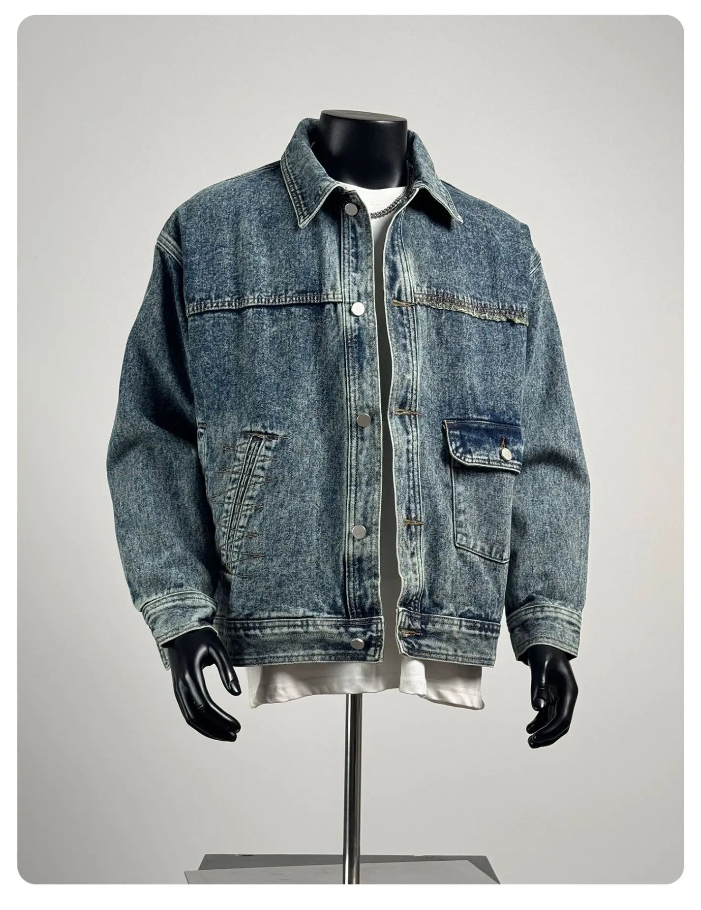 Loose Casual Men's Denim Jaet Spring Autumn New Sle Trendy Outerwear Workwear Classic Waed Cotton Polyester Blend