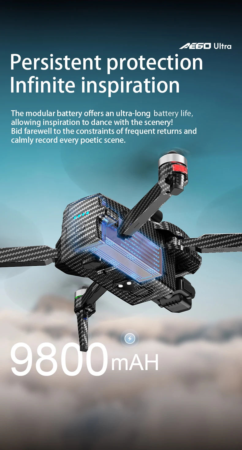 AE60 Ultra GPS Drone Profesional 8K HD Camera 3-axis gimbal Aerial Photography 12KM Obstacle Avoidance FPV Airdrop Fishing Drone