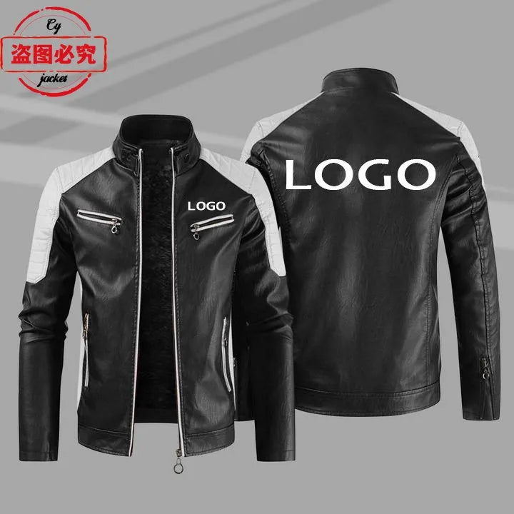 European Size Yamaha Motorcycle Logo Printed Riding Suit PU Leather Jacket Autumn/winter Men's Jacket Racing Suit Workwear